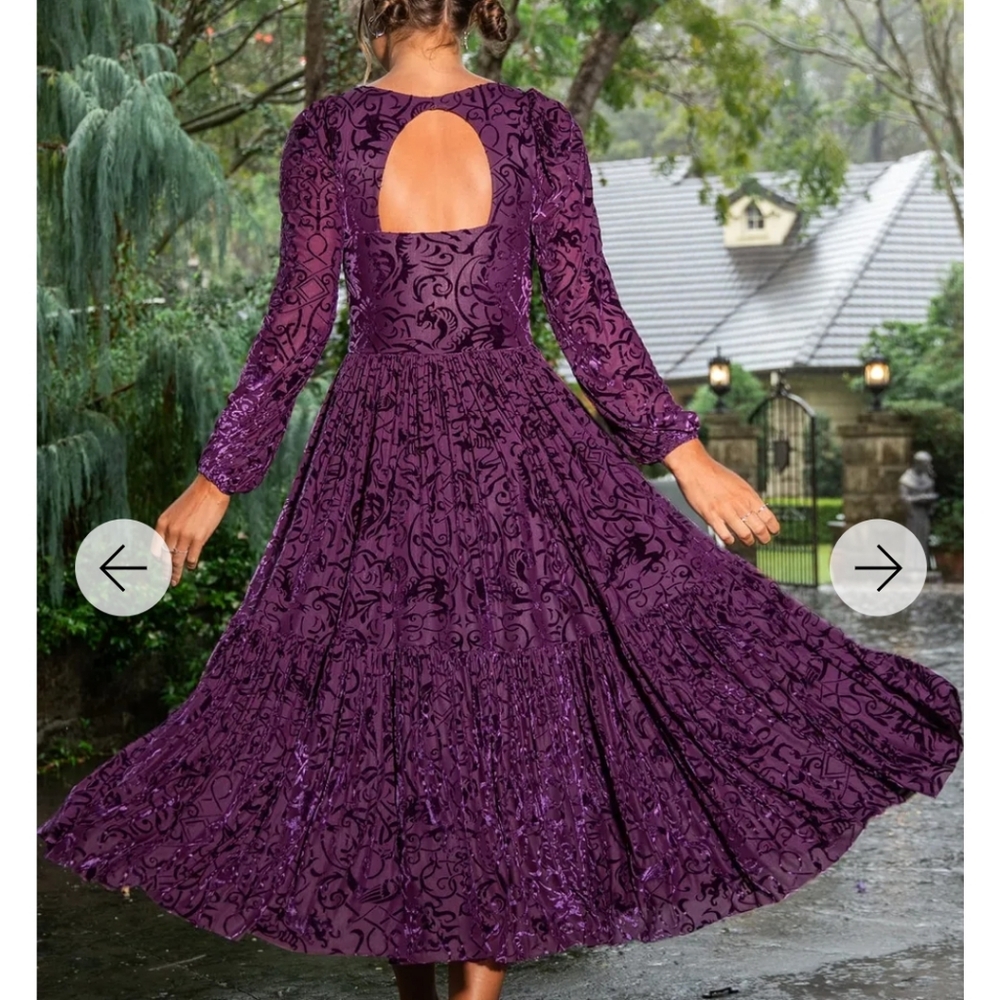 Blackmilk Burned Velvet Gothic Gates Plum Fae Queen Dress - Limited